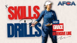 Defensive Line Skills amp Drills  Mickey Grace Uconn  Double Side Scissors [upl. by Hayward782]