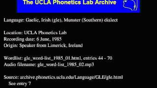 Gaelic Irish audio glewordlist198502 [upl. by Anigal445]