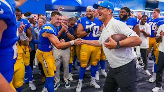 Jim Harbaugh Locker Room Victory Speech vs Raiders  LA Chargers [upl. by Peg]