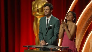 Zazie Beetz and Jack Quaid announce Oscar nominees for best picture  AFP [upl. by Etteoj]