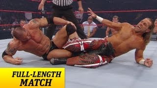 FULLLENGTH MATCH  Raw  Batista vs Shawn Michaels  Lumberjack Match [upl. by Kelda795]