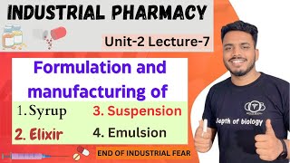 Formulation and manufacturing consideration of syrup and elixirs  suspension and emulsion pharmacy [upl. by Kaule]