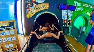 Super Dark Water Slide at Aquaparc Le Bouveret Switzerland [upl. by Ydrah276]