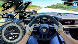 Porsche 992 GTS 480hp  fast Autobahn Run🏁  by Automann in 4K [upl. by Lekzehcey]