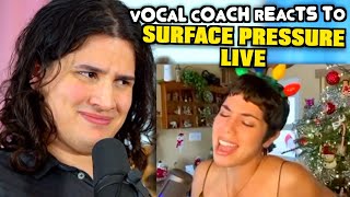 Vocal Coach Reacts to Surface Pressure LIVE  Jessica Darrow [upl. by Geithner]