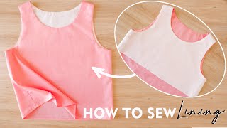 How To Sew Lining On A Sleeveless Top Dress Step By Step For Beginners  Lining Sewing Technique [upl. by Carhart]