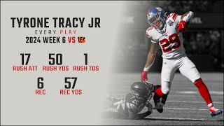 Tyrone Tracy Jr Week 6 Replay Every Run Target and Catch vs Cincinnati Bengals [upl. by Timoteo]