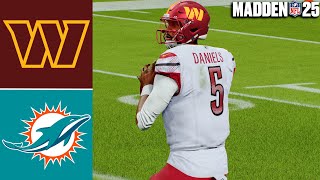 Commanders Jayden Daniels vs Dolphins Preseason Week 2  Madden 25  Full Game Simulation [upl. by Cedar980]