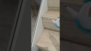 Glass Mable Stair Installation construction stairs interiordesign builder home [upl. by Econah230]