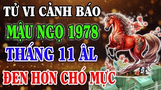 Vận Trình Tháng 11 Âm Lịch Tuổi MẬU NGỌ 1978 Số ĐEN HƠN CHÓ MỰC Làm Quần Quật Vẫn Trắng Tay [upl. by Otsirc]