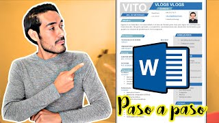 CÓMO CREAR UN CURRICULUM SIN EXPERIENCIA EN WORD I PASO A PASO [upl. by Lehar]