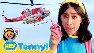 🚁 Helicopter Song  Kids Song  Nursery Rhymes  Sing Along  Hey Tenny [upl. by Adelina]