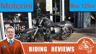 Motorini Box 125icc cruiser review by riding reviews [upl. by Anilesor]