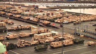 Largest Deployment of US Armaments Since Cold War Arrives in Germany [upl. by Beeson403]