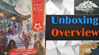 🀄 Unboxing amp Overview of Beginner Game for Legend of the five rings by Fantasy flight amp Edge Studios [upl. by Ayekat]