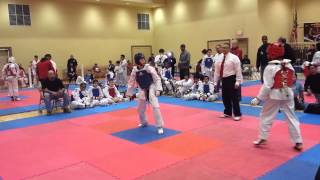 Jersey Cup  Taekwondo Best Sparring Kicks 12 year old USAT Olympic Style [upl. by Wiburg]