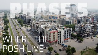 DHA PHASE 5 LAHORE  KHAYABANEJINNAH  PENTA SQUARE  WATEEN CHOWK  LGS  TNS  DRONE VIEW 2024 [upl. by Lemire]