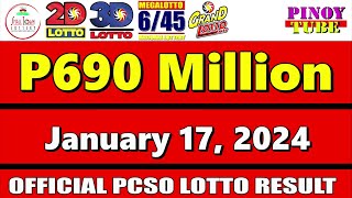 Lotto Result Today 9pm January 17 2024 Complete Details [upl. by Gnohp]