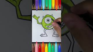 Monsters amp Co da colorare  Mike Wazowski Tutorial  Disegni da colorare [upl. by Kacy]