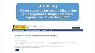 ¿Cómo saber de forma sencilla online y sin registros si tengo derecho a alguna prestación del SEPE [upl. by Sesiom755]