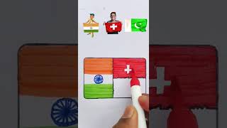 🇮🇳🇨🇭🇵🇰 Flag Drawing  Jana gana Mana Independence Day shorts art youtubeshorts [upl. by Hellah]