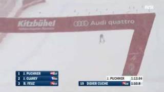 Didier Cuche wins the Kitzbühel downhill for the 5th time [upl. by Pomona93]