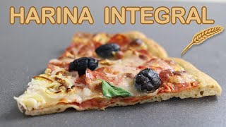 Pizza INTEGRAL saludable 🍕Receta masa pizza integral [upl. by Alleuqram3]