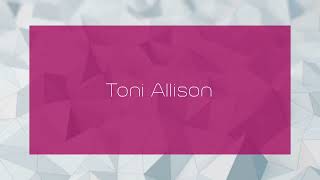 Toni Allison  appearance [upl. by Rusticus]