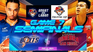 🔴GAME 7 SEMIS LIVE PBA GINEBRA VS MERALCO BOLTS LIVE SCORE amp COMMENTARY [upl. by Airogerg]