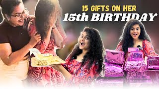 15 gifts on Varshini’s 15th birthday💥🔥  soundarya with varshini tamil [upl. by Elrebmik232]