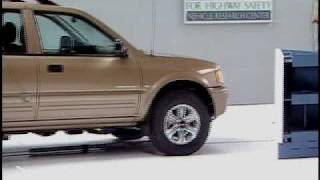 Crash Test 2001 Isuzu Rodeo  5 MPH Front into Angled Barrier IIHS [upl. by Eiramrefinnej]