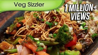 Veg Sizzler In Soya Chilli Sauce  Asian Vegetable Sizzler Recipe by Ruchi Bharani [upl. by Gotthard425]