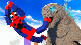 Fighting GODZILLA as Spiderman  Teardown Mods Gameplay [upl. by Ahsekar869]