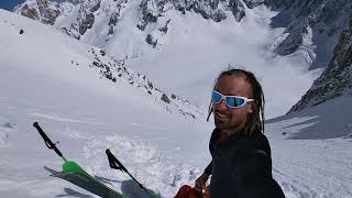 Col des Cristaux NE slope  Ski Alpinism Glacier dArgentiere Chamonix [upl. by Monney]