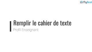 Comment remplir le cahier de texte [upl. by Euphemiah298]