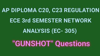 AP DIPLOMA C20 C23 REGULATION ECE 3RD SEMESTER NETWORK ANALYSIS GUNSHOT QUESTIONS IN TELUGU [upl. by Eyanaj371]