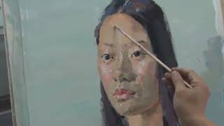 How to Paint Portrait with Gouache  Step by Step Portrait Painting Tutorial  Time Lapse [upl. by Odlanyer]