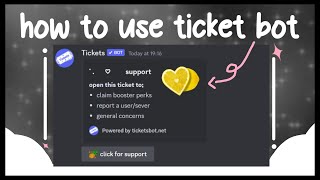 ♡ How to use the ticket bot discord tutorial [upl. by Sawyere185]