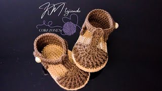 Alpargatas Tejidas a Crochet para Bebé de 0 a 3 meses [upl. by Lamoree968]