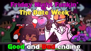 All Endings The Date Week Full Week  Friday Night Funkin [upl. by Nuyh]