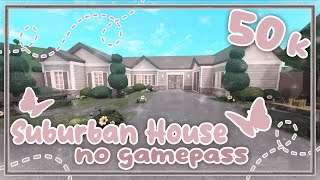 Bloxburg Build  Aesthetic Suburban Family House no gamepass 50k [upl. by Cirnek]