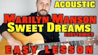 Marilyn Manson  Sweet Dreams  Guitar Tutorial [upl. by Radley]