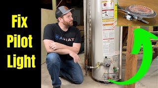 FREE Fix Pilot Light That WONT STAY LIT on Water Heater [upl. by Vedis]