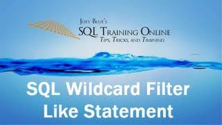 SQL Wildcard Filter  SQL Training Online  Quick Tips Ep10 [upl. by Thirzi]