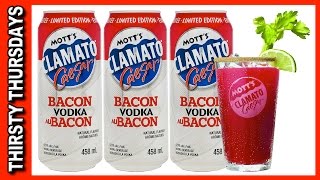 Motts Clamato Caesar Bacon Vodka Beverage [upl. by Namrehs]