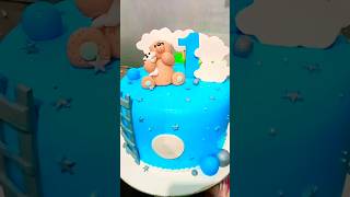 Teddy bear 🧸 Cake Design Rambo 🌈 Colour blueberry 🫐cake trending viralshortsreels viralstory [upl. by Rehpetsirhc15]