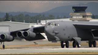 B52 stratofortress takeoff and flyby at Abbotsford Airport [upl. by Sevy]