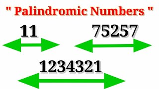 Palindrome NumberWhat is palindrome Number Palindrome with examples [upl. by Mieka]