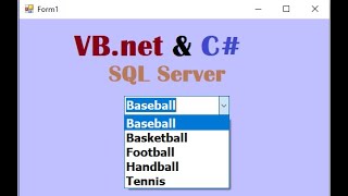 How to fill combobox from two tables in sql Server database using DataSet in VB net and C [upl. by Aimehs]