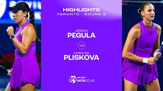 Jessica Pegula vs Karolina Pliskova  2024 Toronto Round 2  WTA Match Highlights [upl. by Loralee]